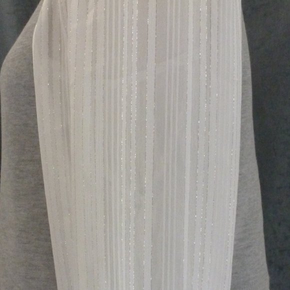 Anthropologie P Gray with White Sleeve and Hem Top - Picture 4 of 5